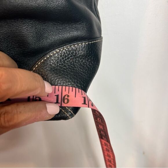 Franklin Covey Black Leather Tote with Silver Hardware - Picture 9 of 10